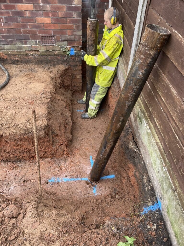 Traditional Piling Methods Mini Piling Manchester - 0161 427 8838 - Josh Robinson Excavations Ltd